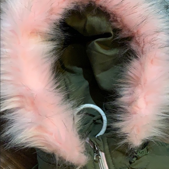Girls jacket xs size 4-5 parka jacket green - Picture 4 of 5